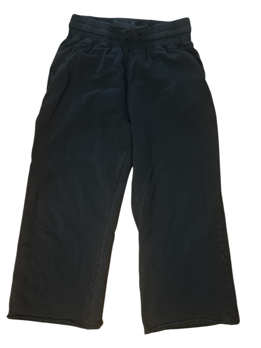 Pact Dark Gray Cut Off Cropped Wide Leg Sweatpants | Size Small
